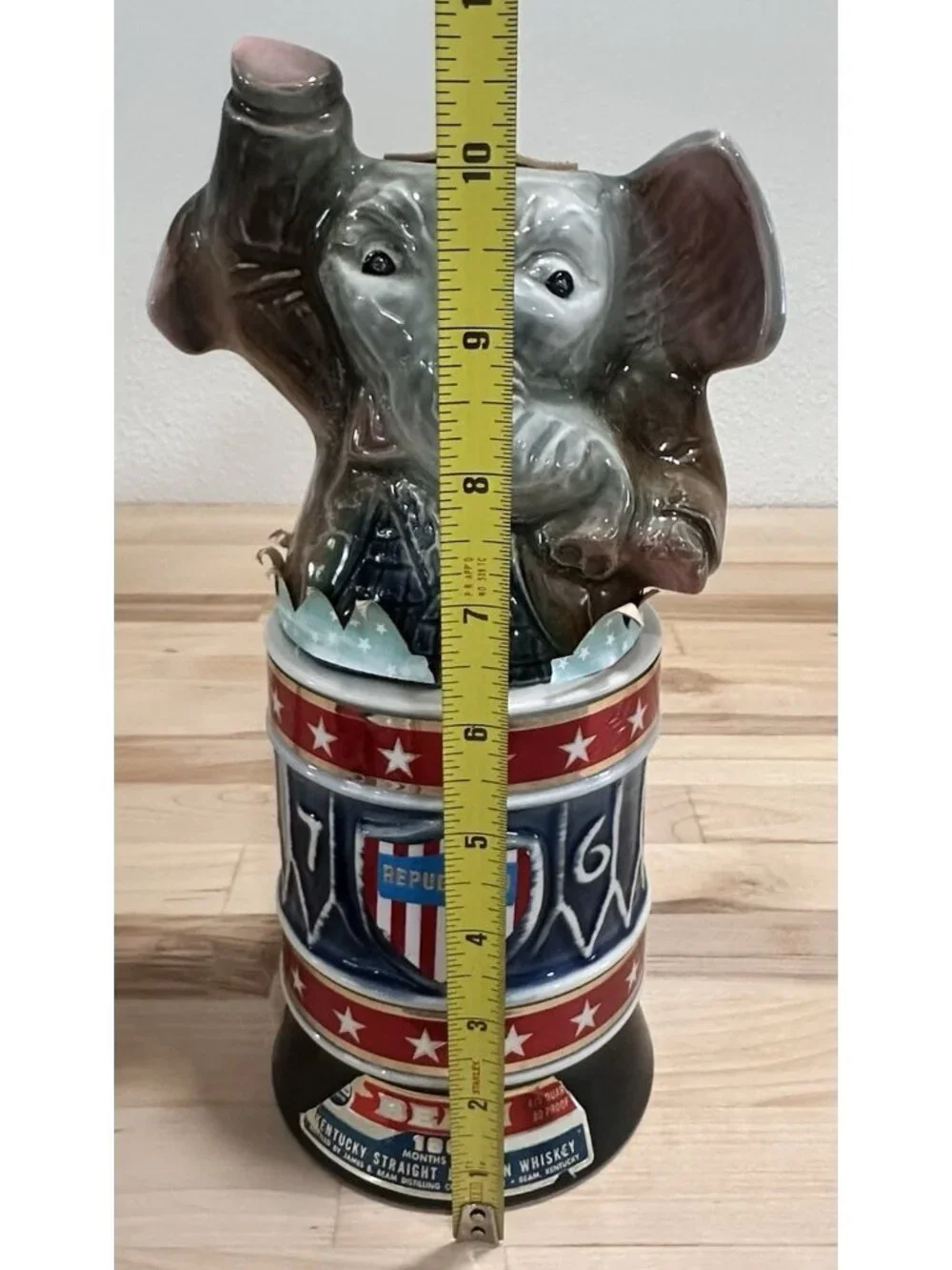 Jim Beam 1976 Bicentennial Political Republican Elephant Whiskey Decanter Empty